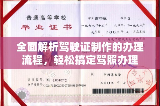 凉山全面解析驾驶证制作的办理流程，轻松搞定驾照办理